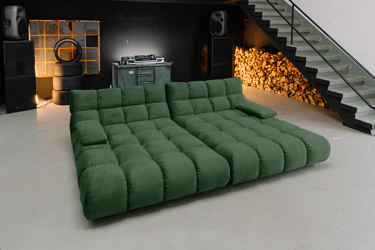 KAWOLA Big Sofa VIVIEN Velvet smaragd