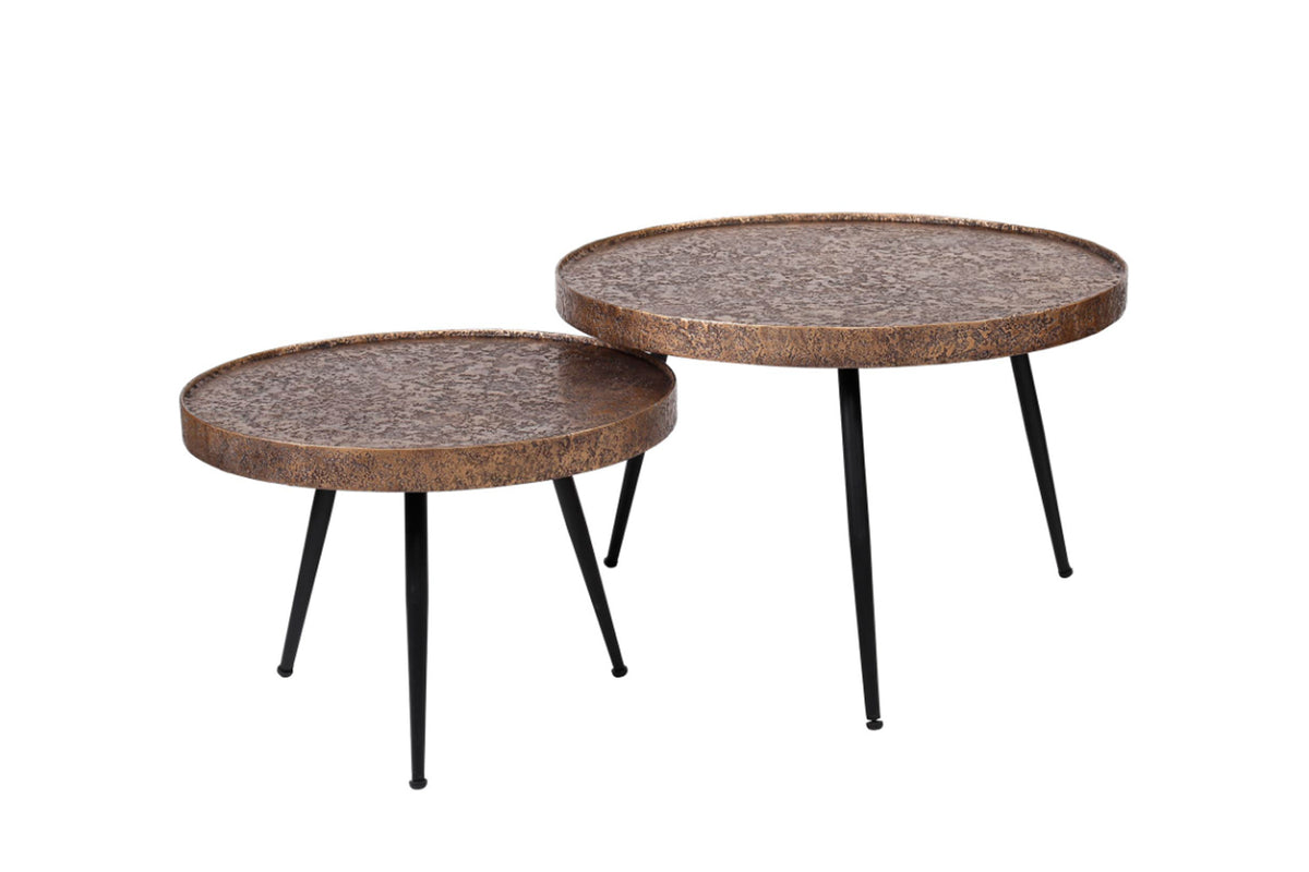 KAWOLA Couchtisch ARINOS Set 2-tlg. Metall bronze