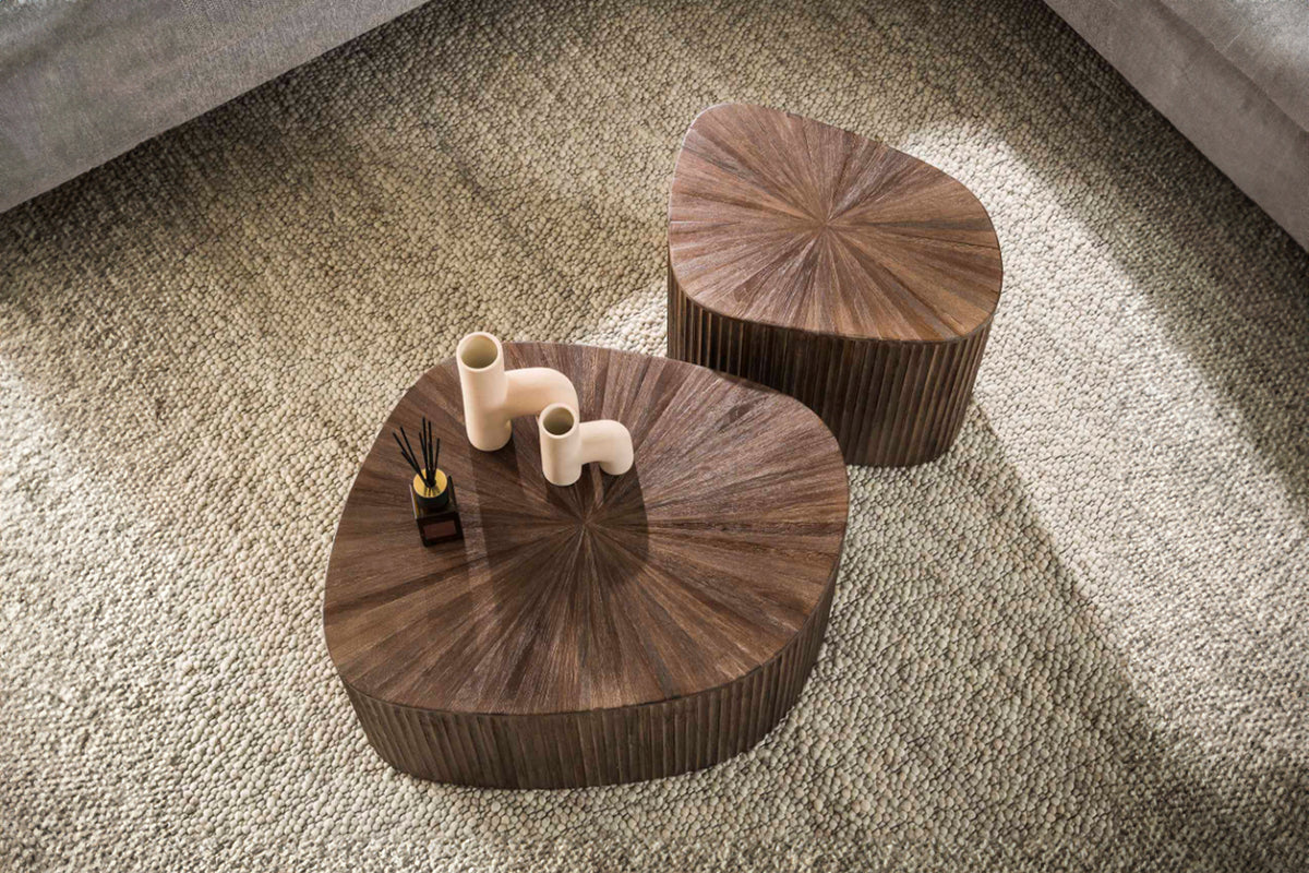 KAWOLA Couchtisch INKA Set 2-tlg. XL Teakholz braun viereckig