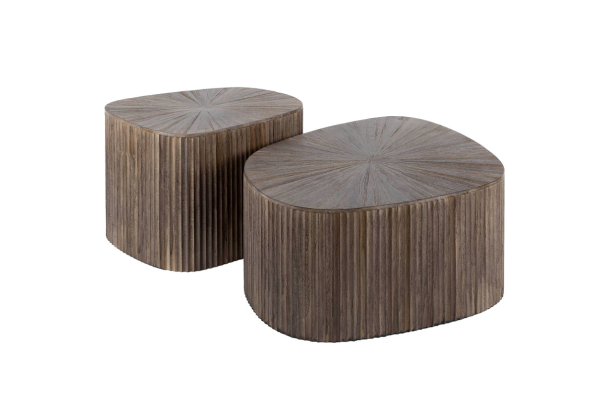 KAWOLA Couchtisch INKA Set 2-tlg. XL Teakholz braun viereckig