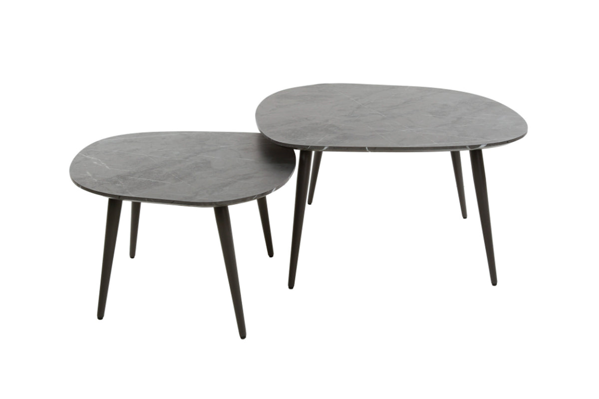 KAWOLA Couchtisch PARANA Set 2-tlg. Holz schwarz oval