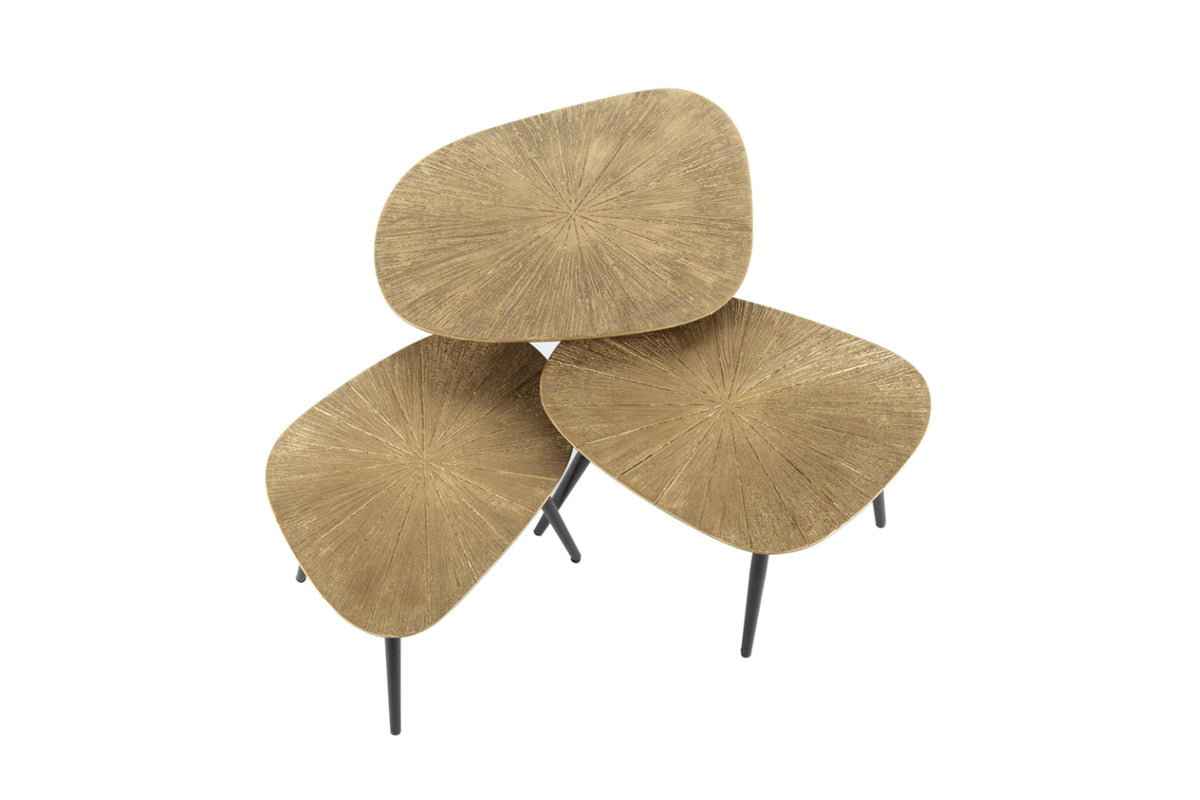 KAWOLA Couchtisch TIBALI Set 3-tlg. Metall bronze viereckig