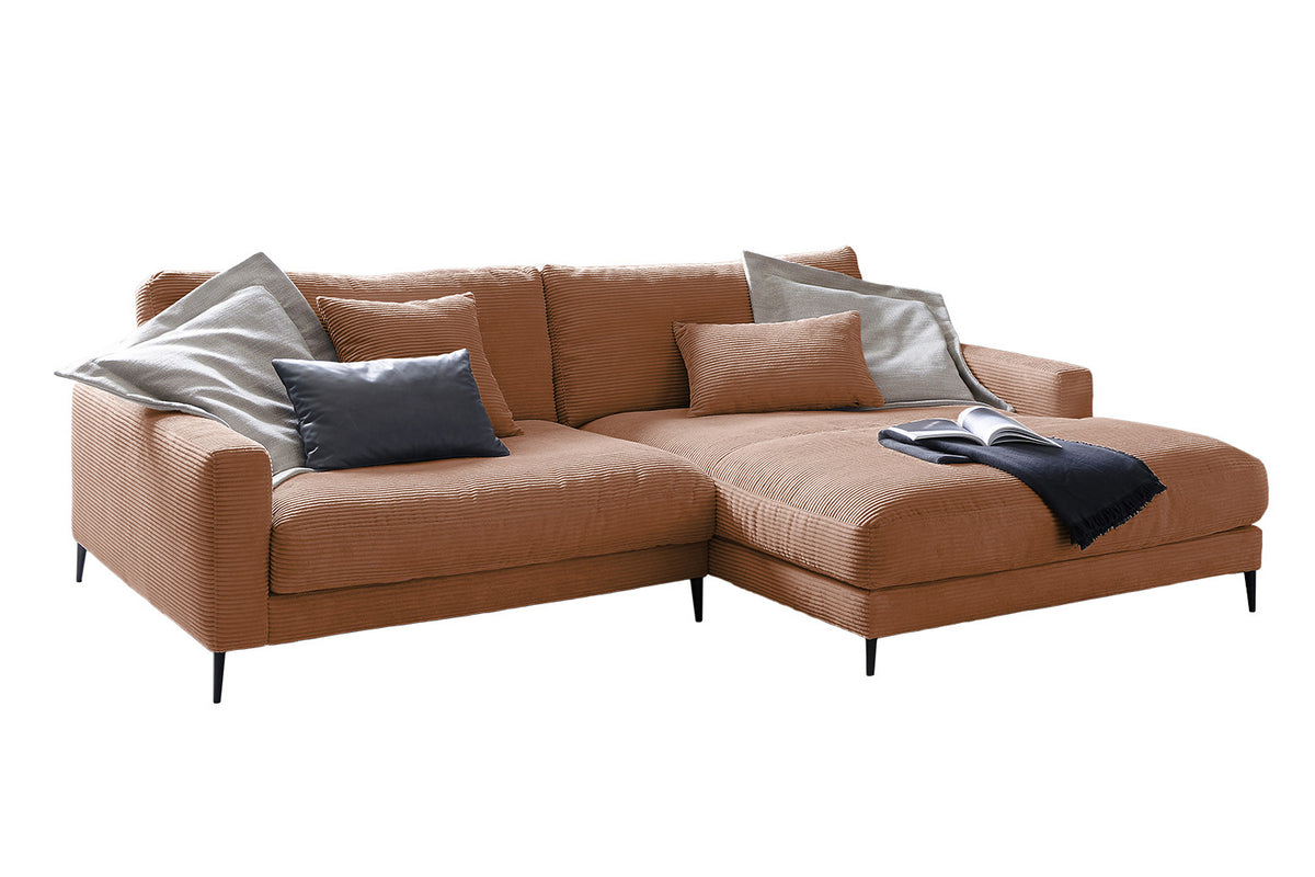 KAWOLA Ecksofa CARA Sofa Cord rost