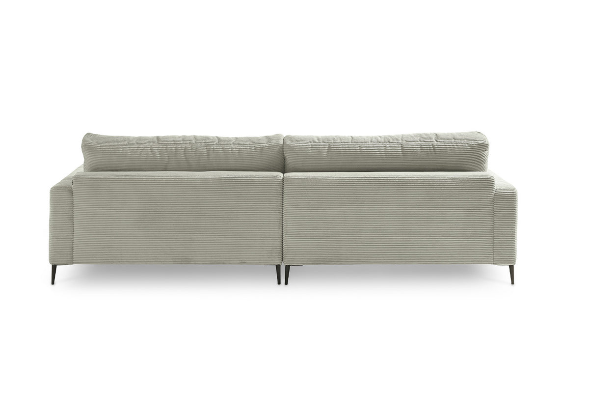 KAWOLA Ecksofa CARA Sofa Cord steingrau