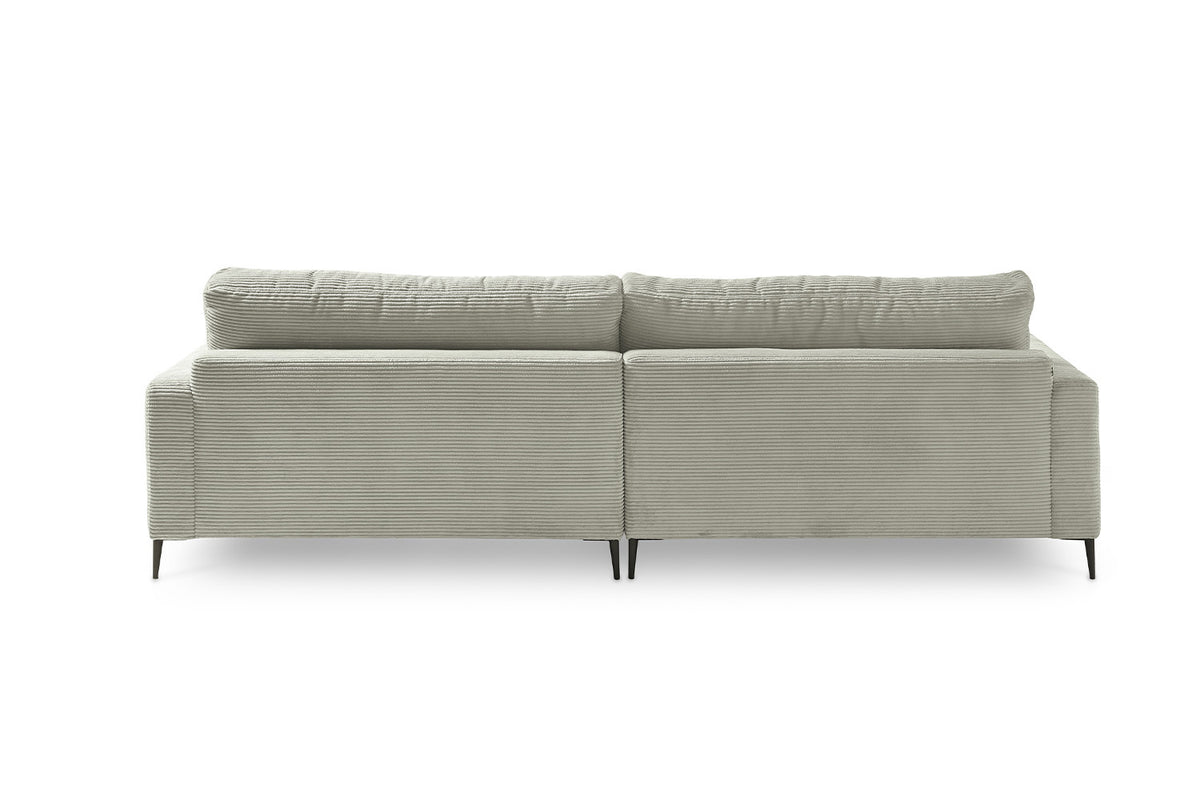 KAWOLA Ecksofa CARA Sofa Cord steingrau