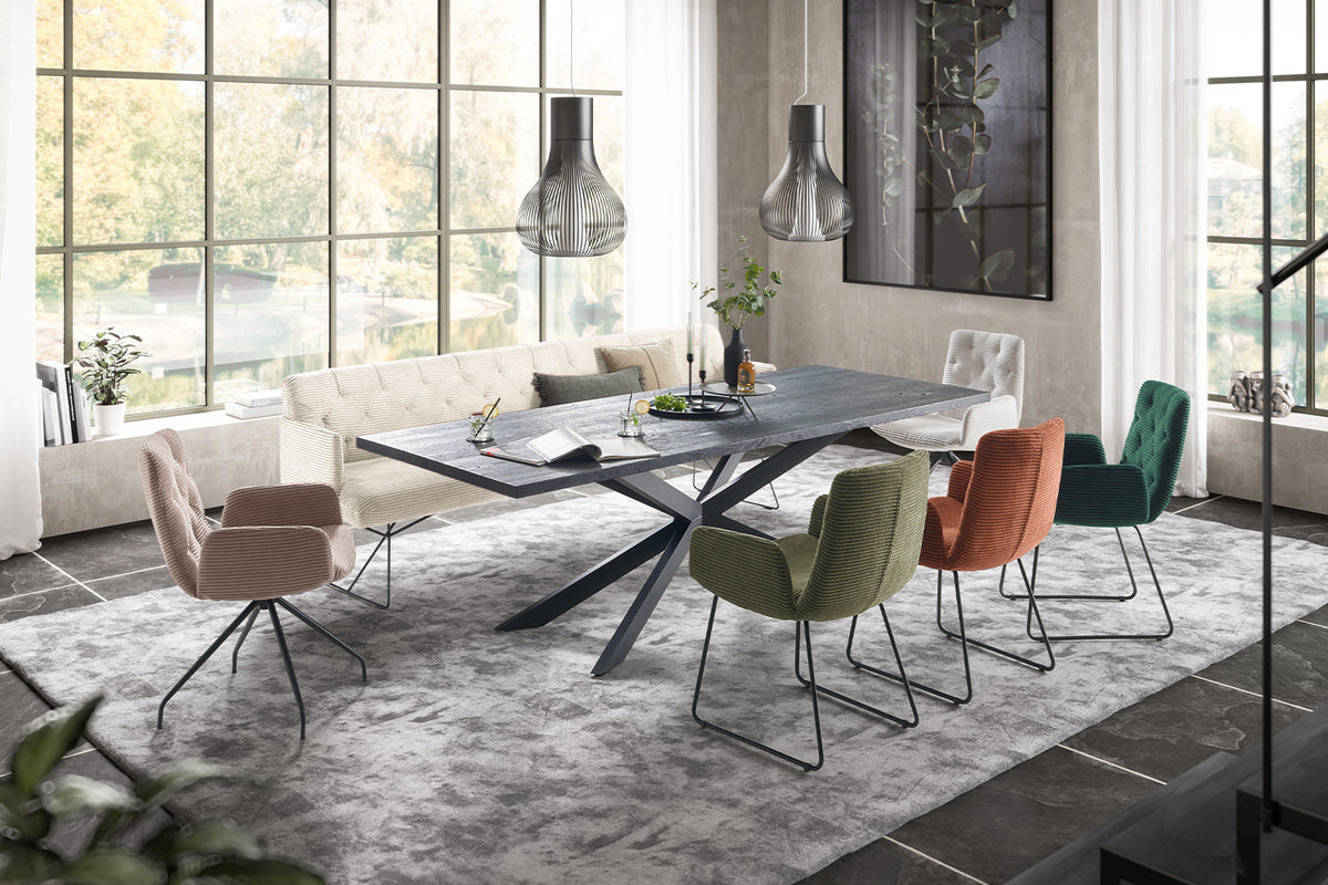 KAWOLA Esszimmerbank CHARME Cord cremeweiß