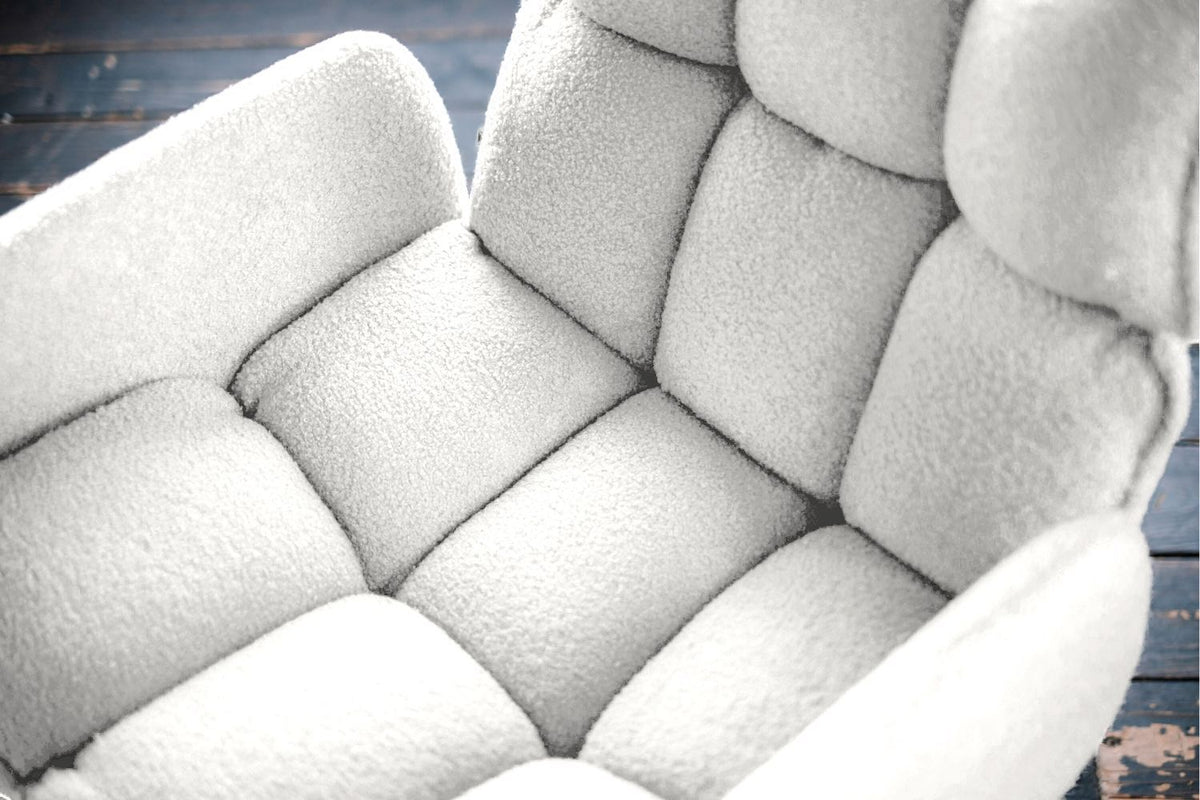 KAWOLA Esszimmerstuhl BARO Drehstuhl mit Armlehnen Stoff weiß