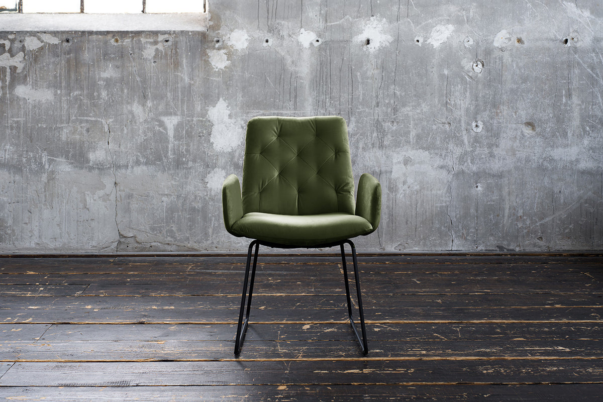 KAWOLA Esszimmerstuhl NEW CHARME Velvet oliv, 59 x 66