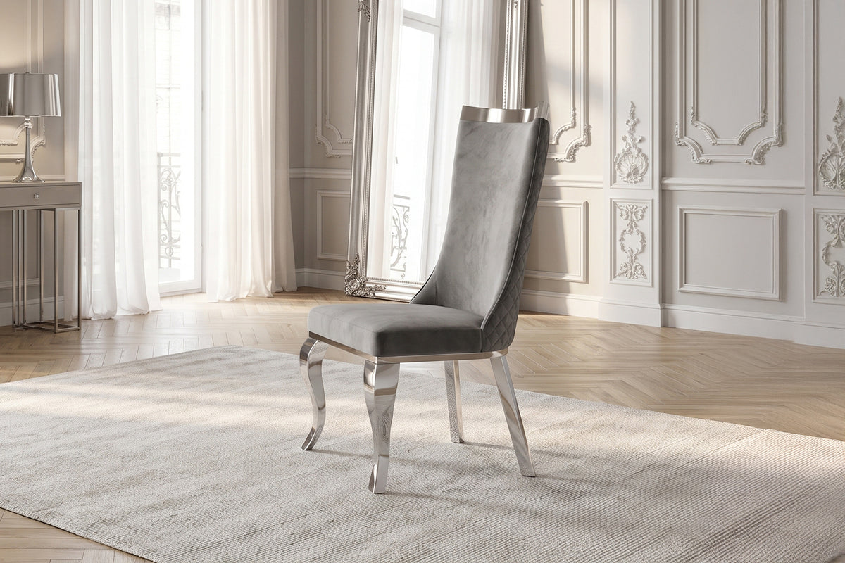 KAWOLA Esszimmerstuhl SELENA Barock Velvet grau