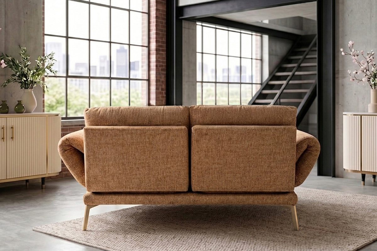 KAWOLA Funktionssofa HOLLY 2-Sitzer Stoff cognac