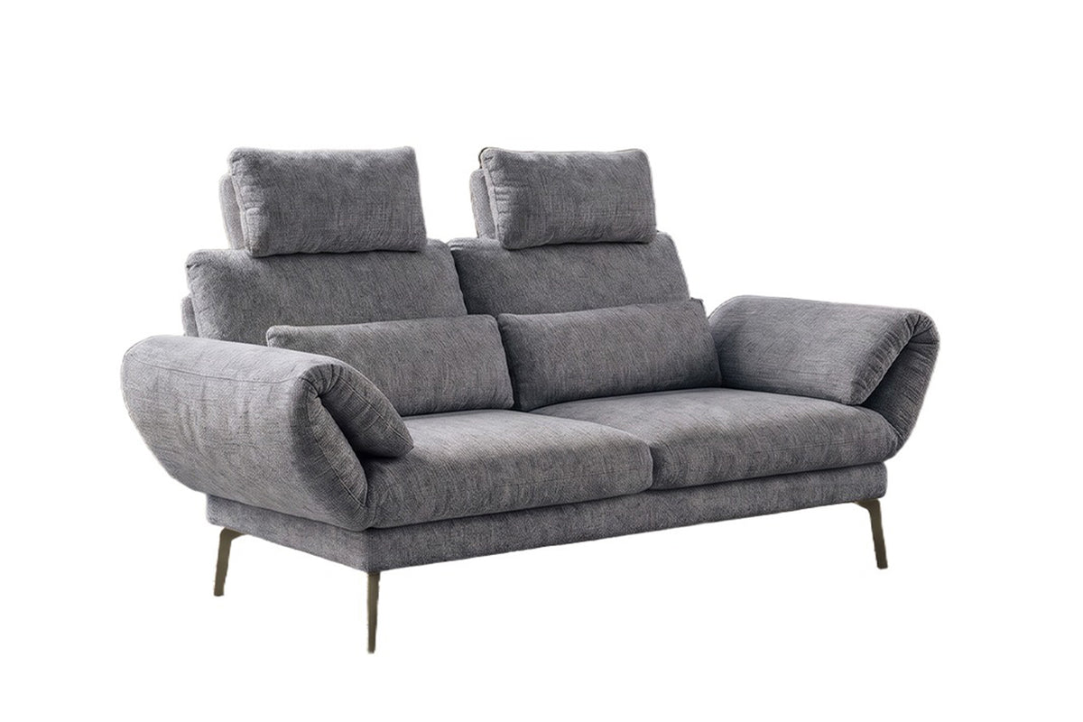 KAWOLA Funktionssofa HOLLY 2-Sitzer Stoff grau