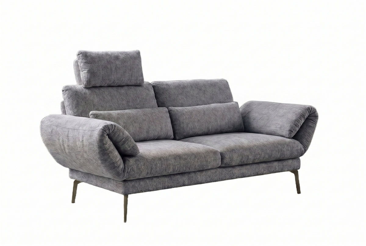 KAWOLA Funktionssofa HOLLY 2-Sitzer Stoff grau