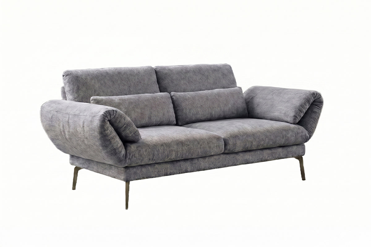 KAWOLA Funktionssofa HOLLY 2-Sitzer Stoff grau