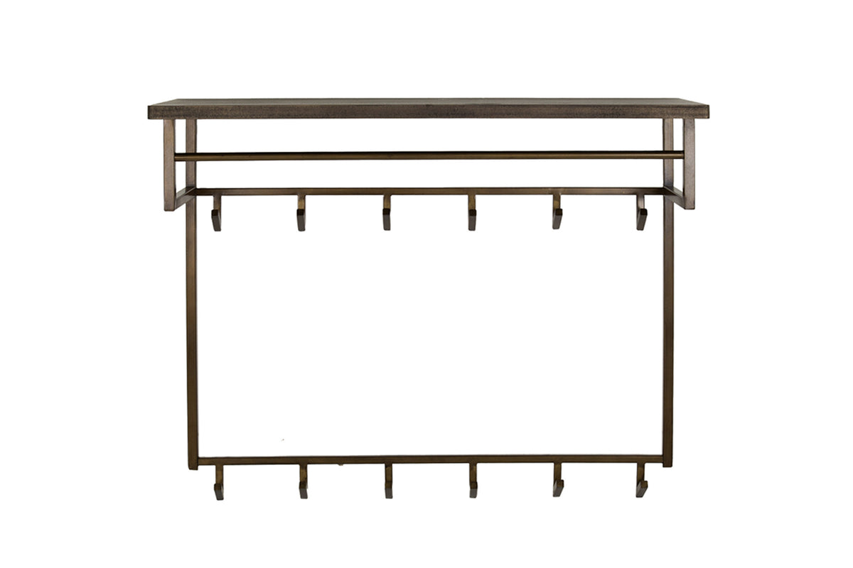 KAWOLA Garderobe AUREA Metall Hutablage 12 Haken bronze