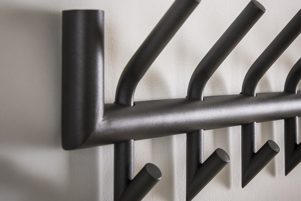 KAWOLA Garderobe FABIA Metall 8 Haken dunkelgrau