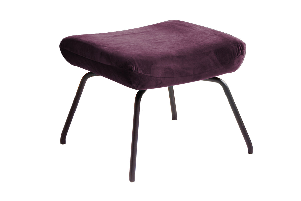 KAWOLA Hocker LOTTE Polsterhocker velvet purple