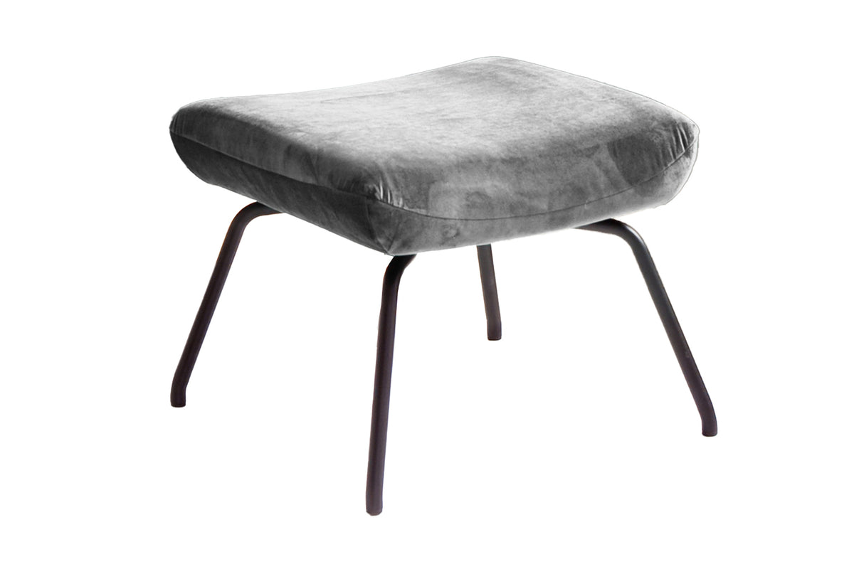 KAWOLA Hocker LOTTE Polsterhocker velvet silber