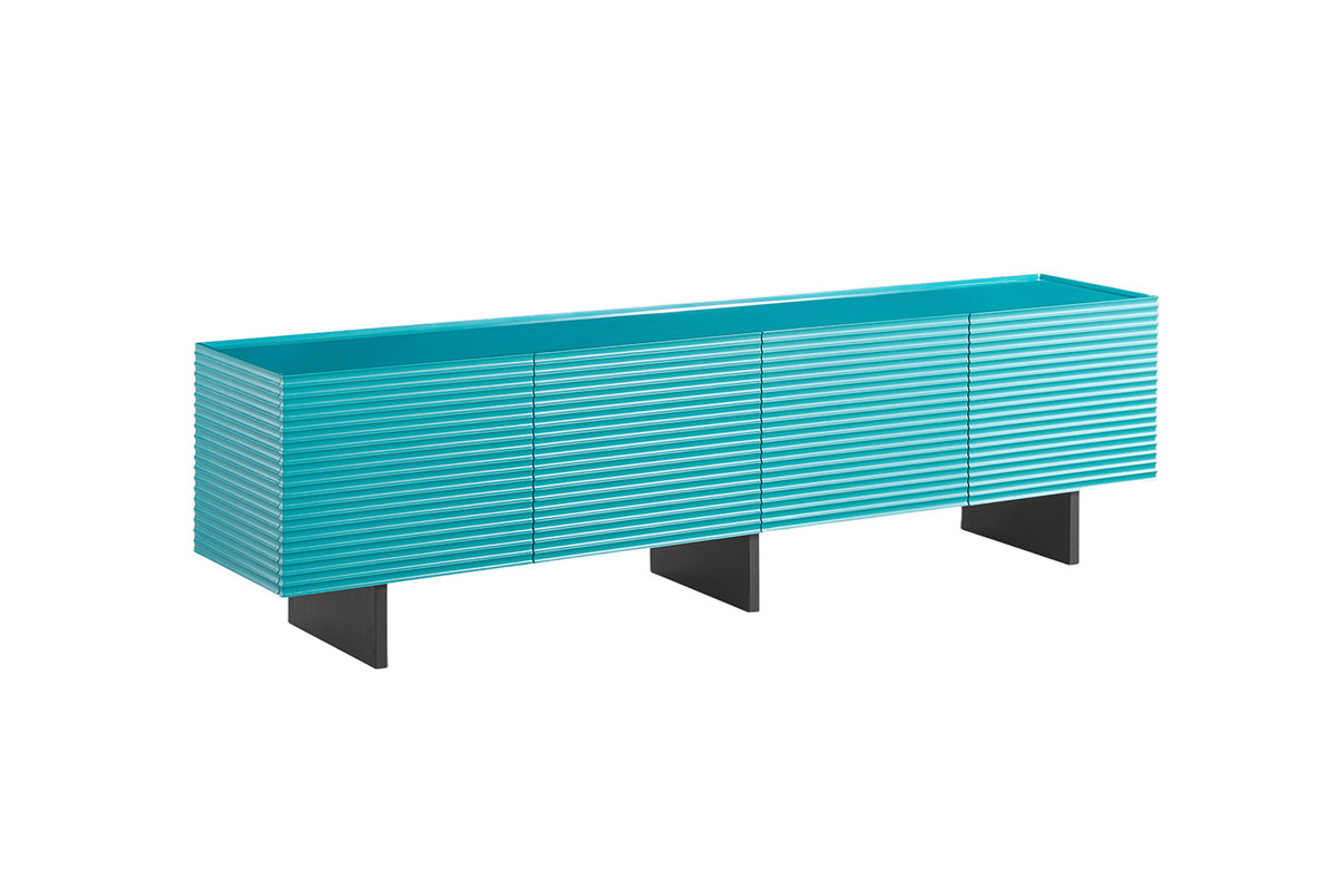 KAWOLA Lowboard LYNN TV-Board 4 Türen lackiert petrol