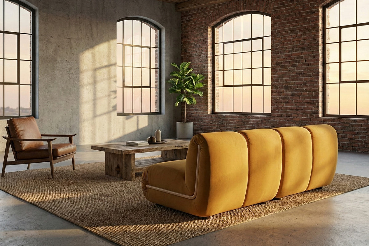 KAWOLA Modulsofa LAYLA 2-Sitzer 2 Module Velvet gelb