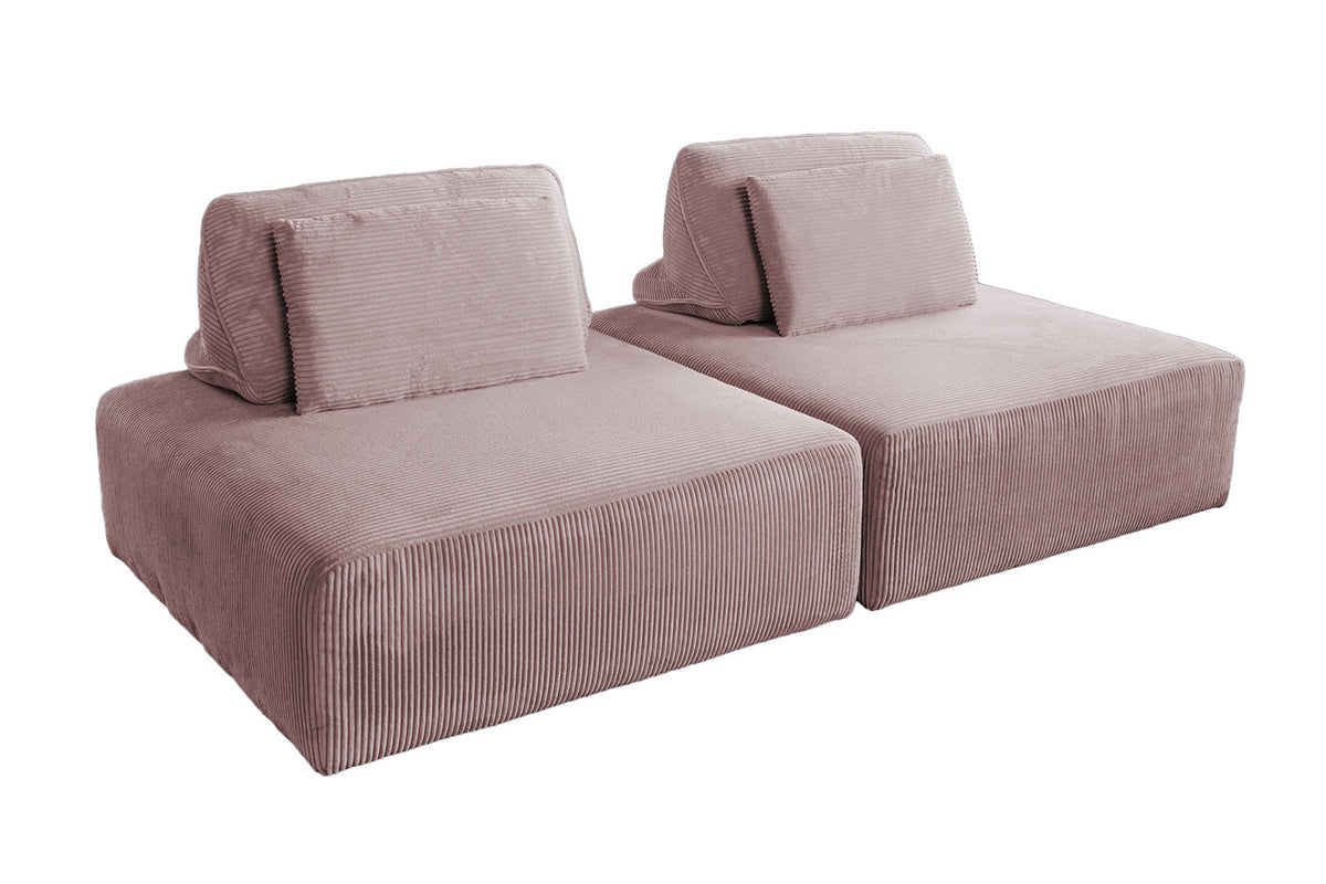 KAWOLA Modulsofa WIOLO SOFT 2 Module 2 Rückenkissen Cord rosa