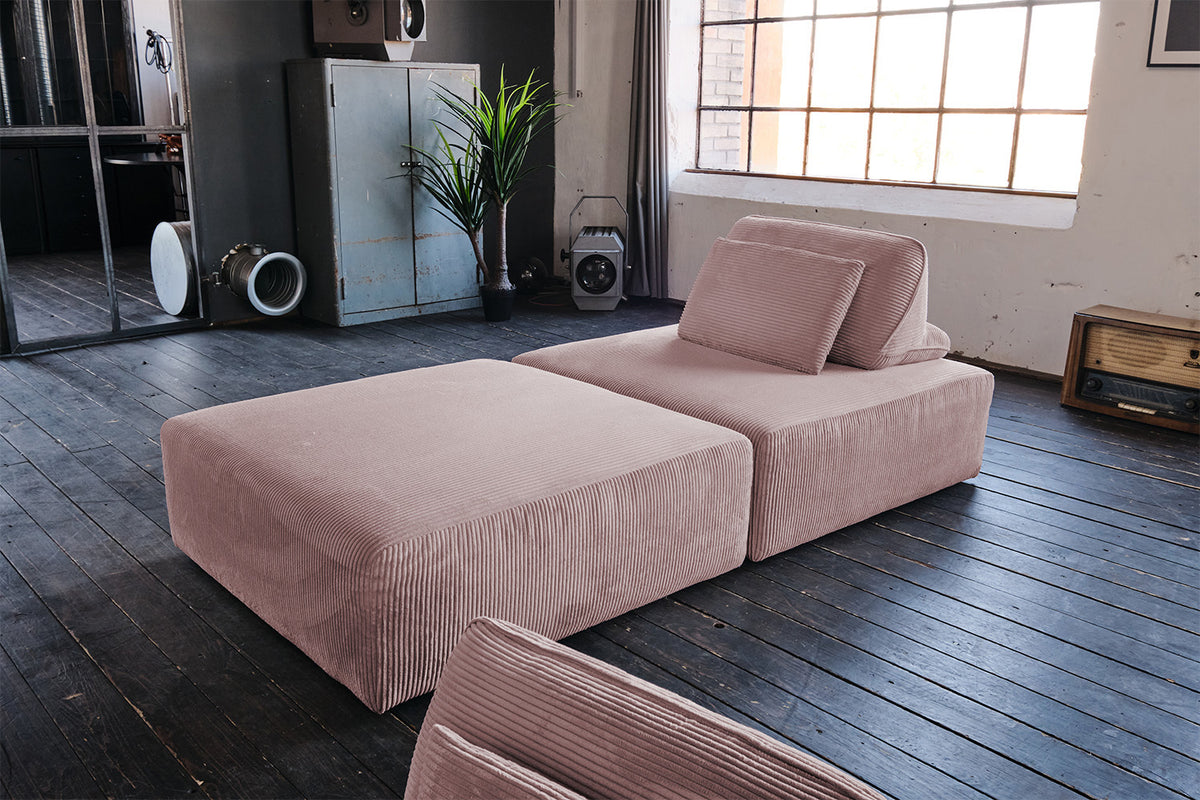 KAWOLA Modulsofa WIOLO SOFT 2 Module 2 Rückenkissen Cord rosa