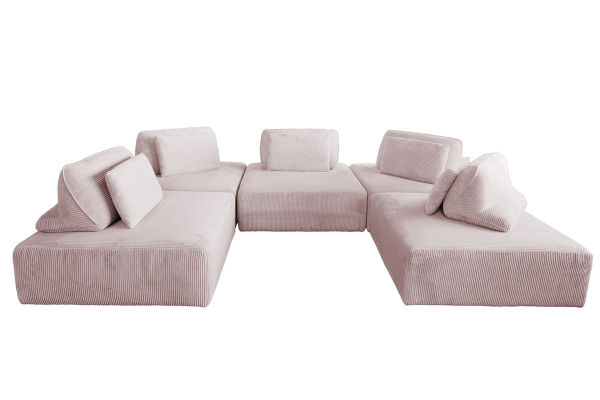 KAWOLA Modulsofa WIOLO SOFT 5 Module 5 Rückenkissen Cord rosa