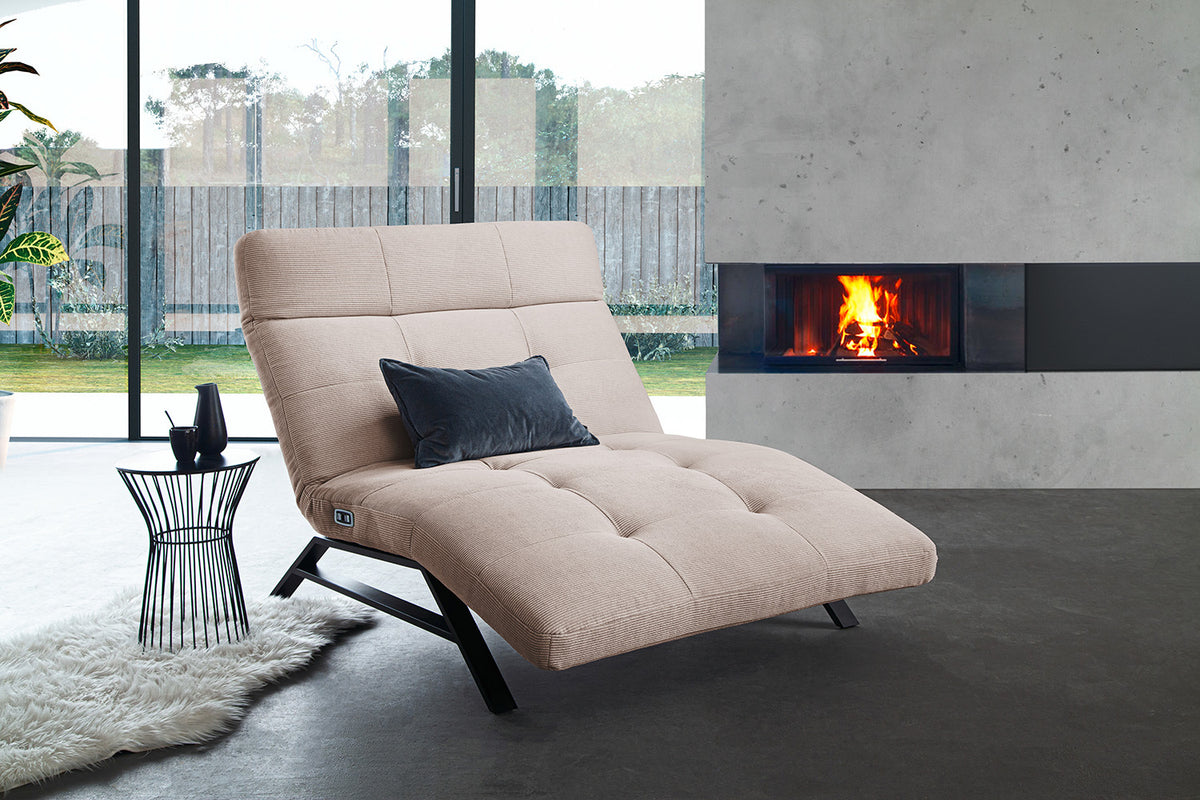 KAWOLA Relaxliege AMERIVA motorisch Maxi Feincord beige