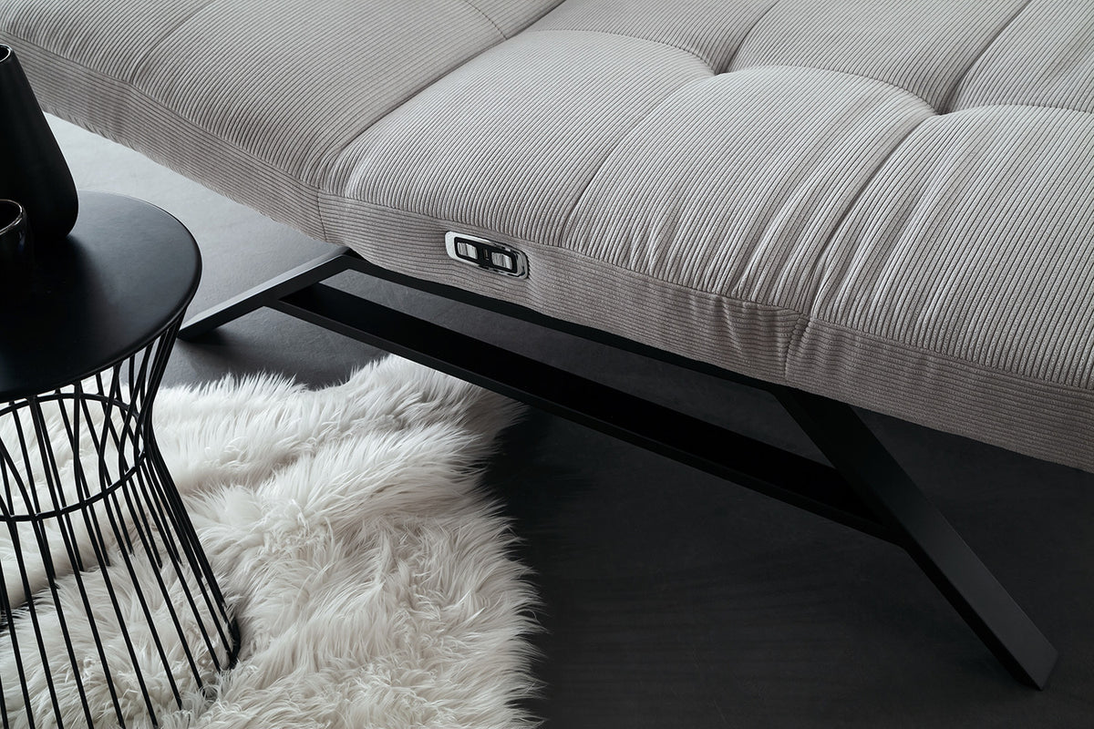KAWOLA Relaxliege AMERIVA motorisch Maxi Feincord silber