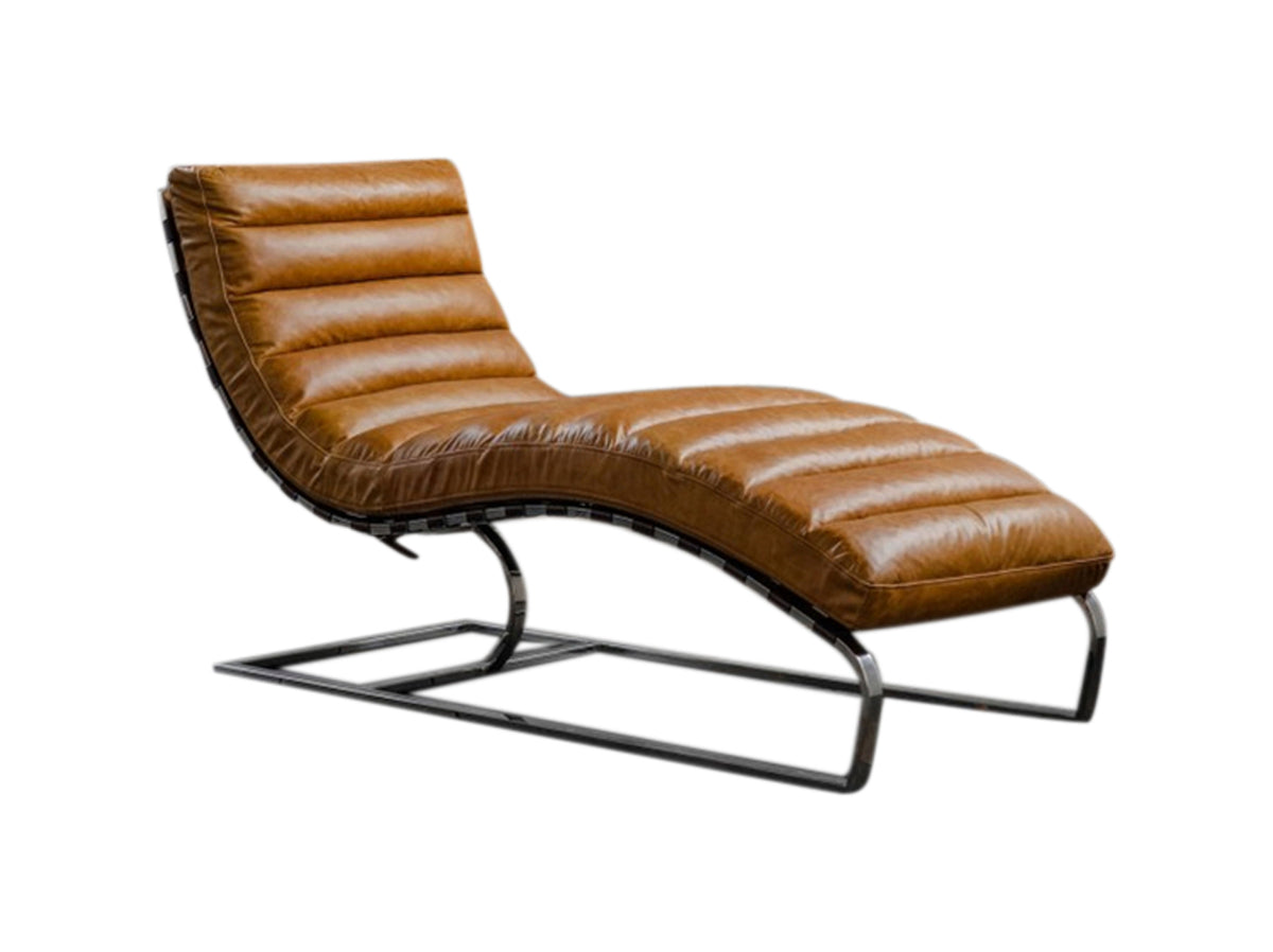 KAWOLA Relaxliege SIRY Polsterliege Leder cognac