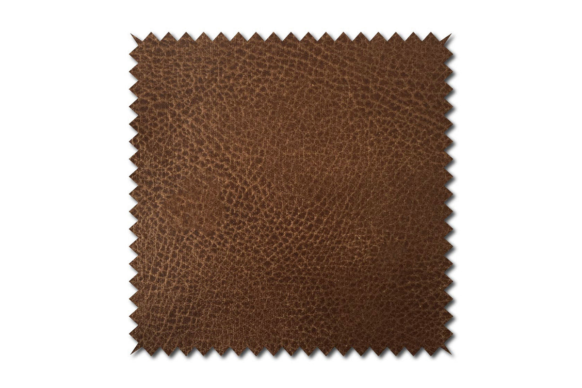 KAWOLA Relaxsessel FERREIRA Drehsessel Lederfaserstoff cognac mit Hocker