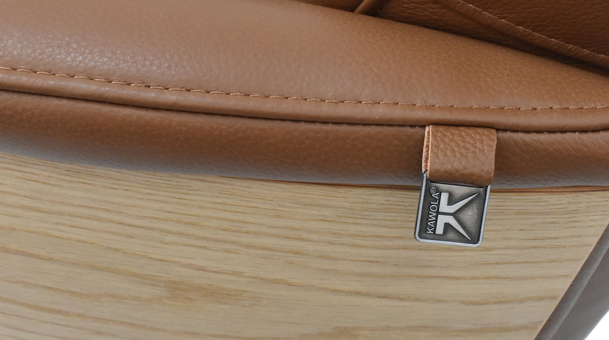 KAWOLA Relaxsessel VANITAS Drehsessel Leder braun mit Hocker