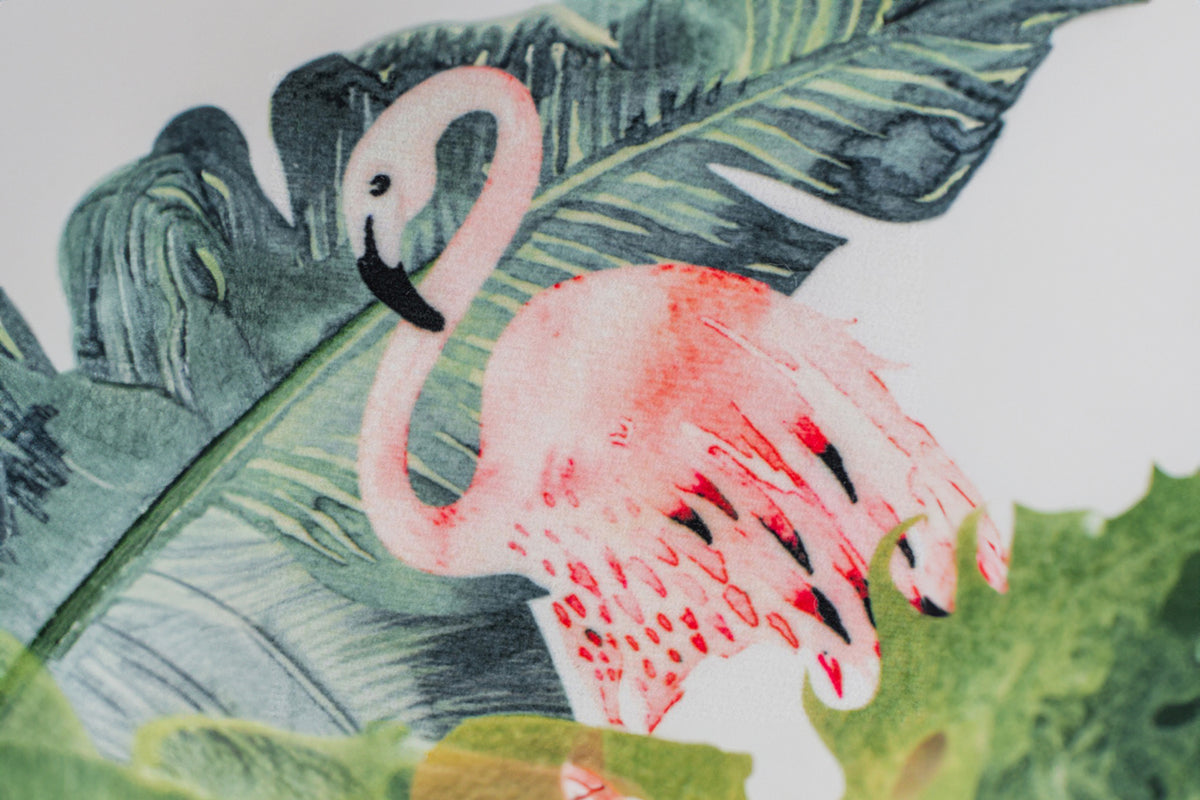 KAWOLA Schaukelstuhl Stella Schaukelsessel Esszimmerstuhl Stoff Flamingo