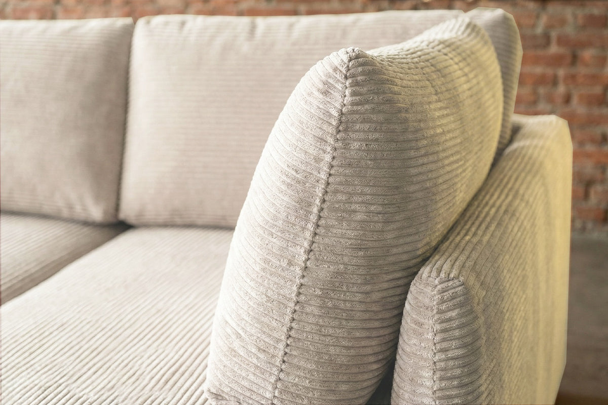 KAWOLA Schlafsofa SADIRA Ecksofa Cord cremeweiß