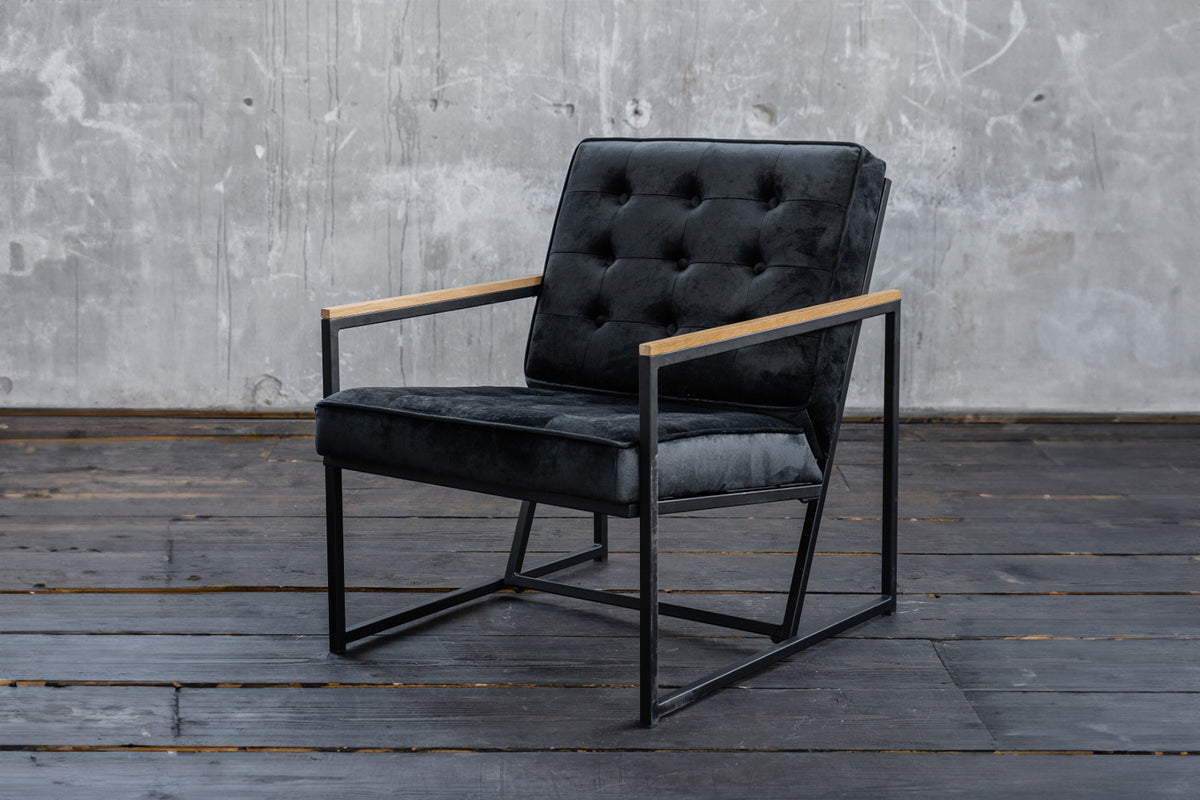 KAWOLA Sessel ARLY Polstersessel Bezug Velvet schwarz