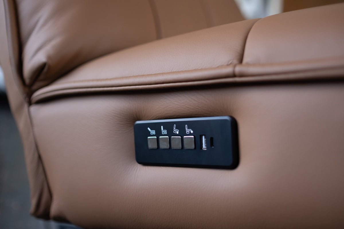 KAWOLA Sessel MIKO Relaxsessel drehbar Leder braun