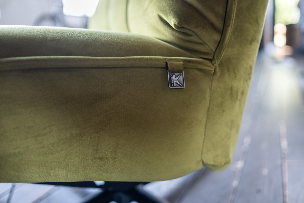 KAWOLA Sessel MIKO Relaxsessel drehbar Velvet grün