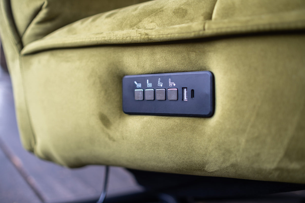 KAWOLA Sessel MIKO Relaxsessel drehbar Velvet grün