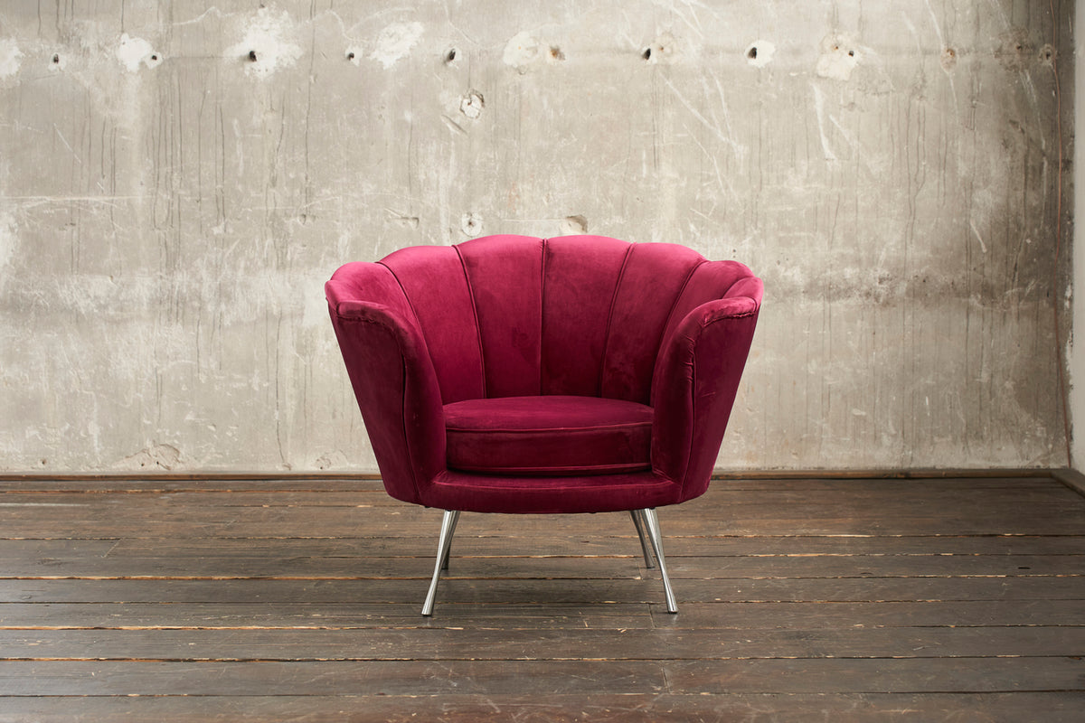 KAWOLA Sessel NARLA Polstersessel Velvet rot