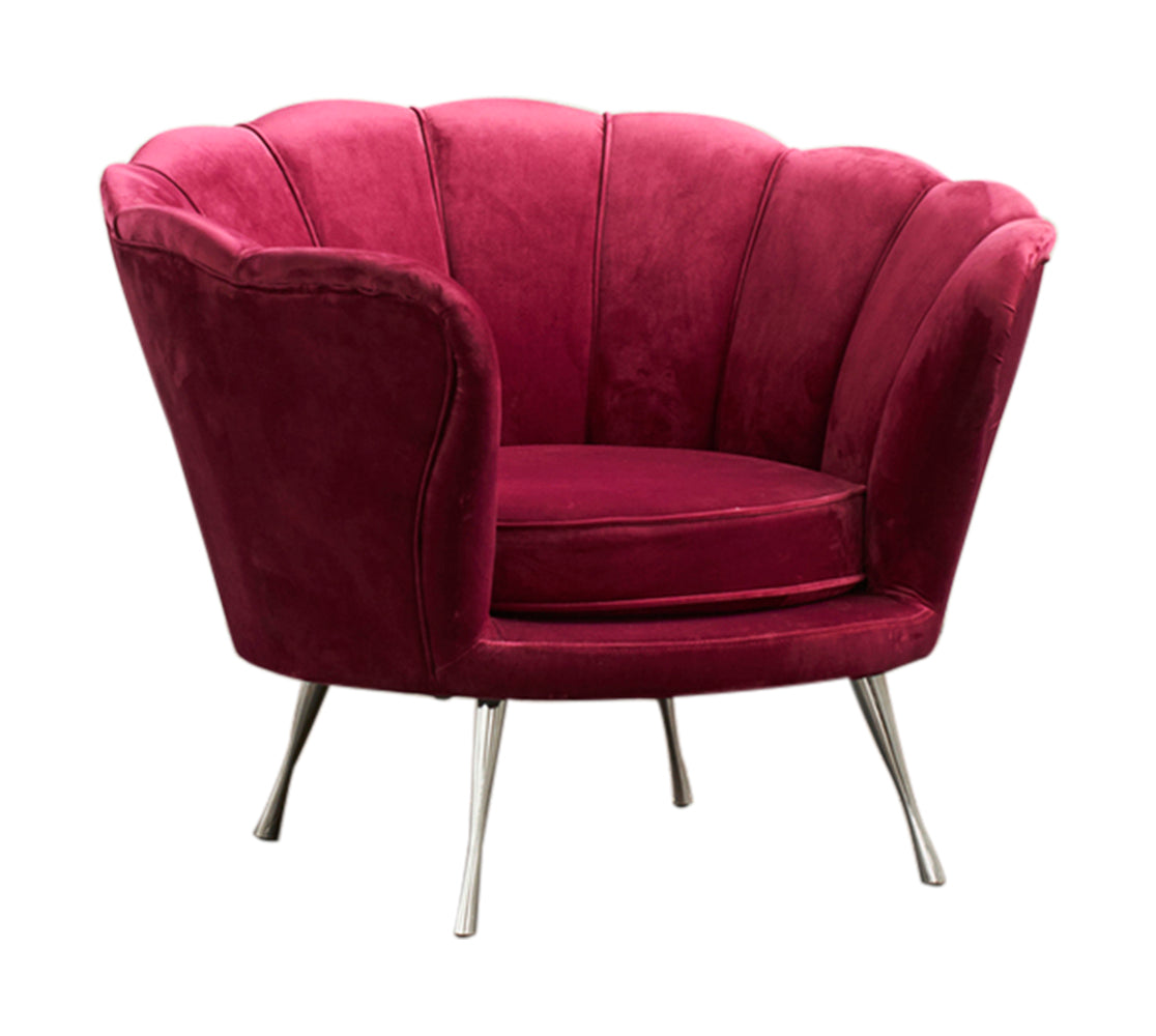 KAWOLA Sessel NARLA Polstersessel Velvet rot