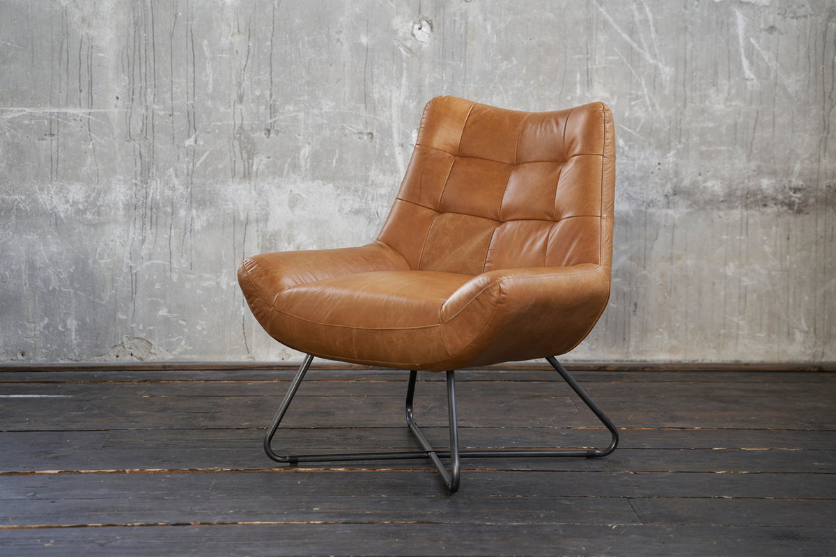 KAWOLA Sessel Snooze Leder cognac B/H/T: