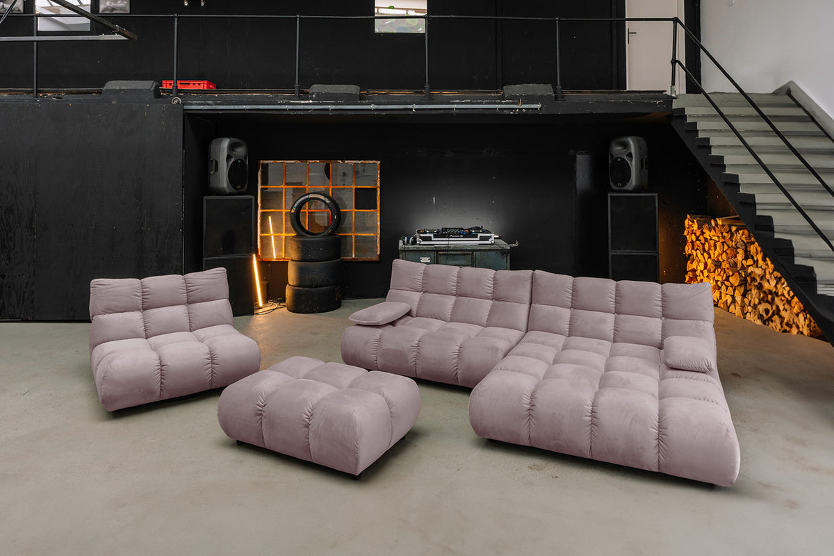 KAWOLA Sessel VIVIEN Drehsessel Velvet roségrau
