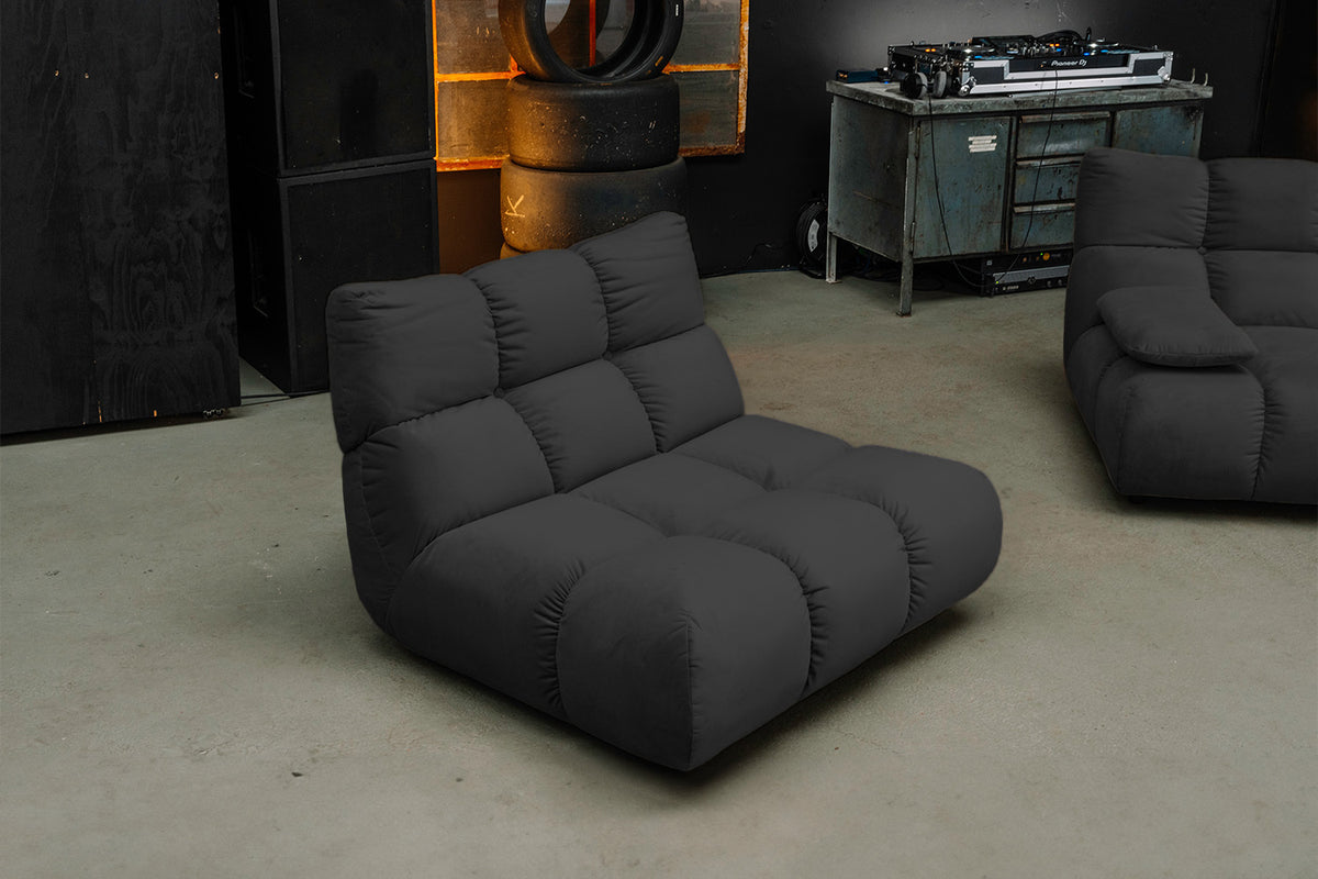 KAWOLA Sessel VIVIEN Drehsessel Velvet schwarz