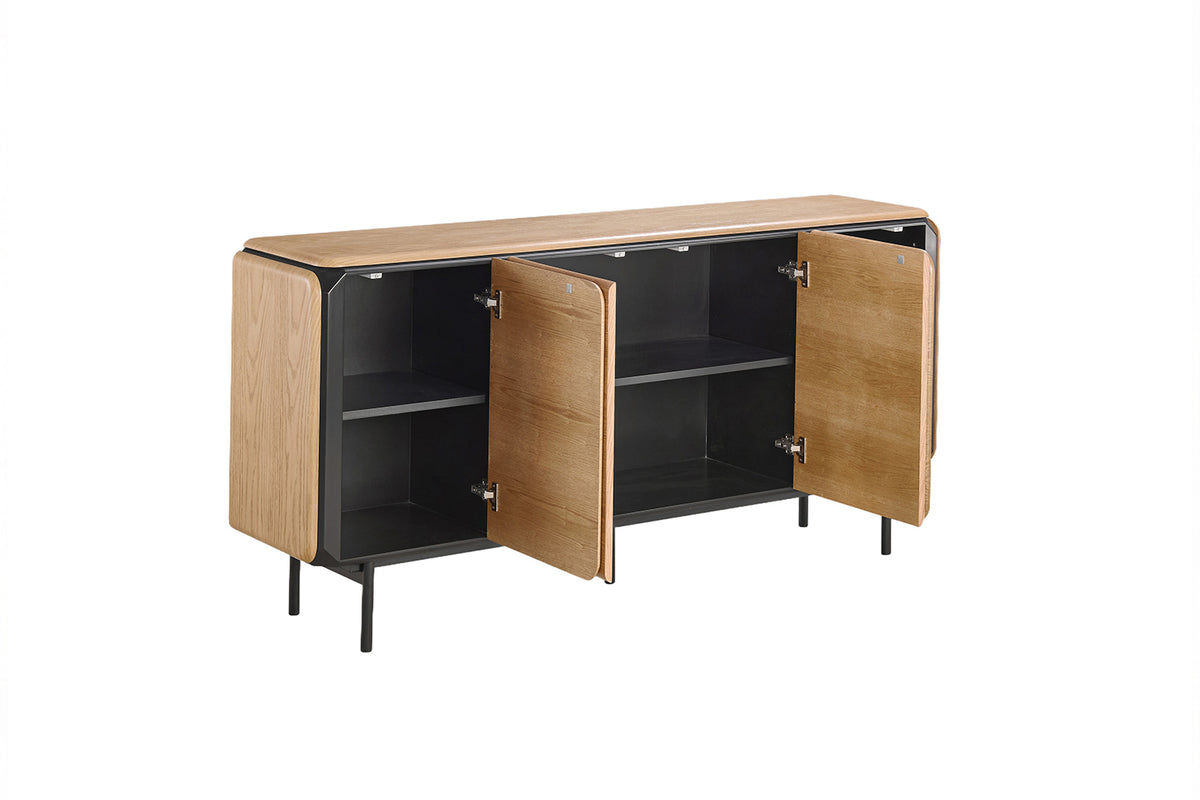 KAWOLA Sideboard AVRIL 4 Türen Eiche braun