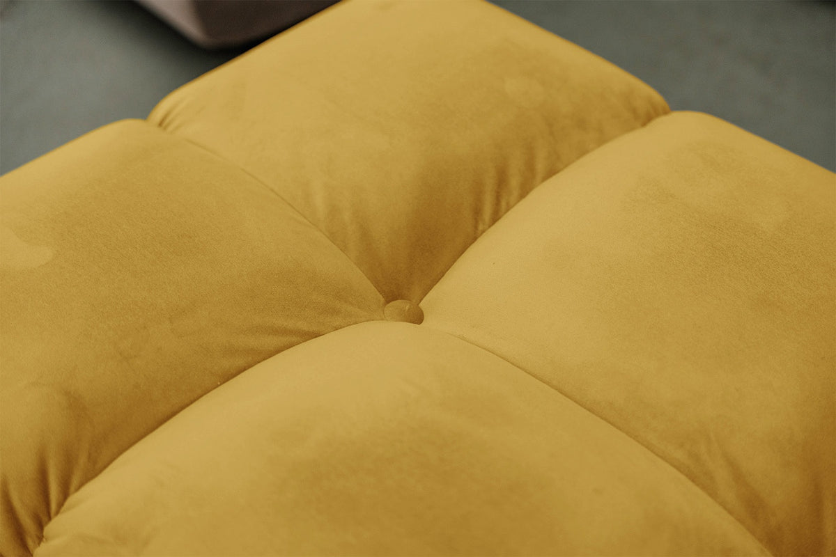 KAWOLA Sitzgruppe VIVIEN Ecksofa Drehsessel Hockerbank Velvet curry