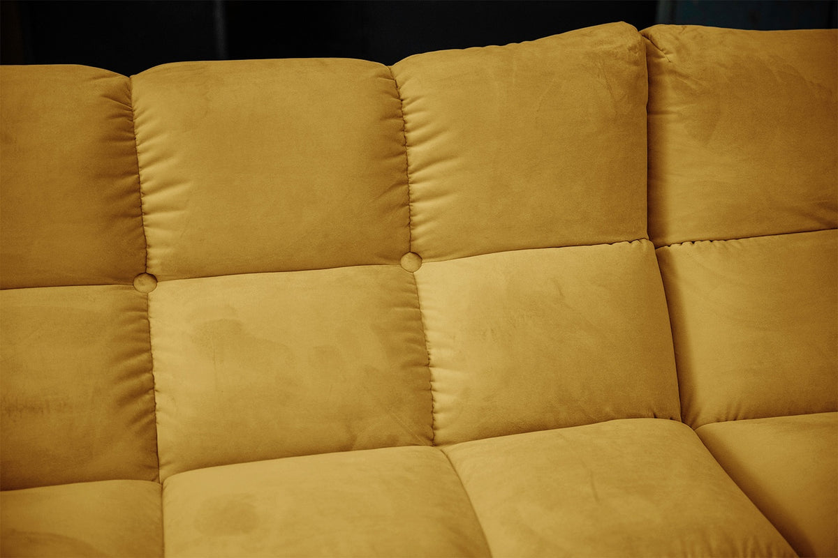KAWOLA Sitzgruppe VIVIEN Ecksofa Drehsessel Hockerbank Velvet curry