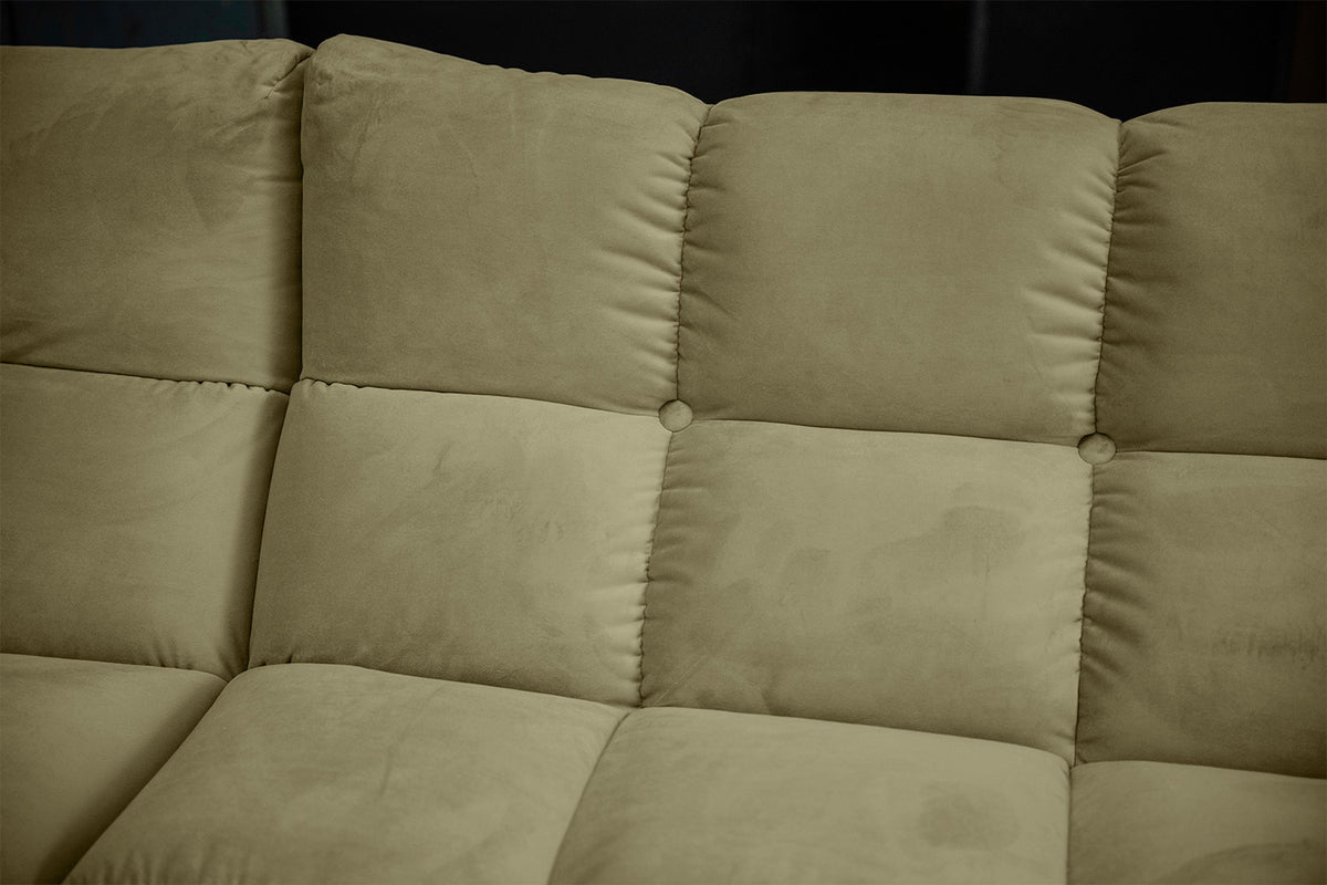 KAWOLA Sitzgruppe VIVIEN Ecksofa Drehsessel Hockerbank Velvet oliv