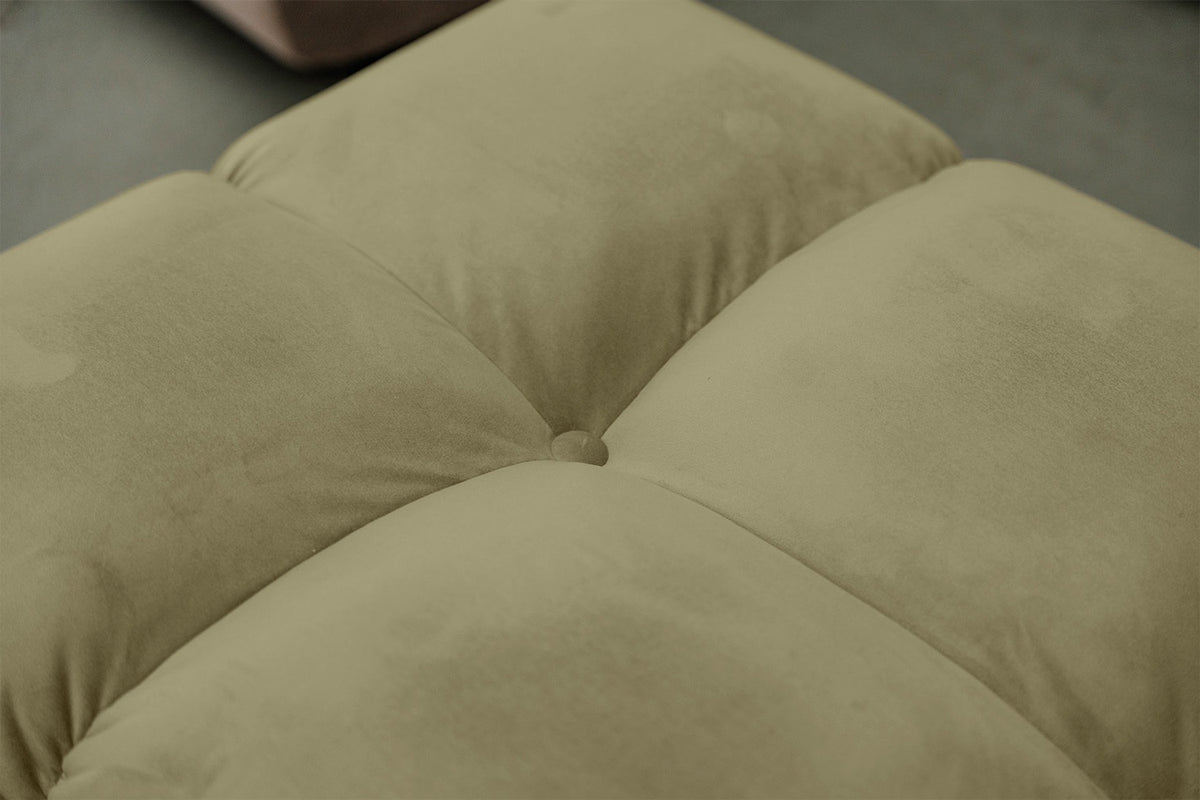 KAWOLA Sitzgruppe VIVIEN Ecksofa Drehsessel Hockerbank Velvet oliv