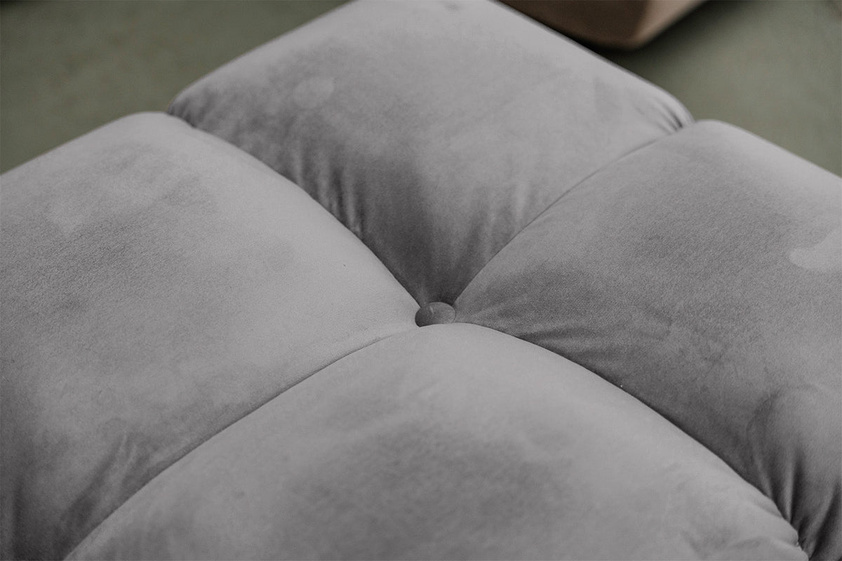 KAWOLA Sitzgruppe VIVIEN Ecksofa Drehsessel Hockerbank Velvet stone