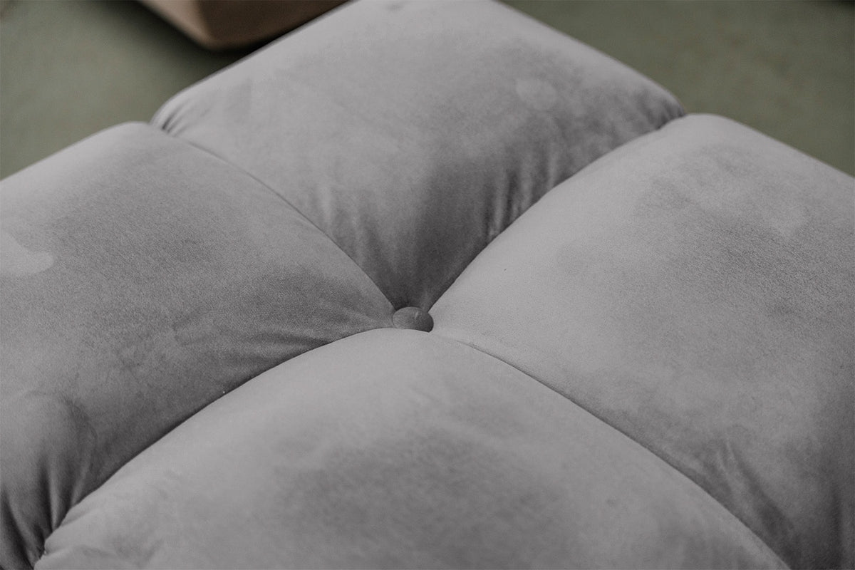KAWOLA Sitzgruppe VIVIEN Ecksofa Drehsessel Hockerbank Velvet stone