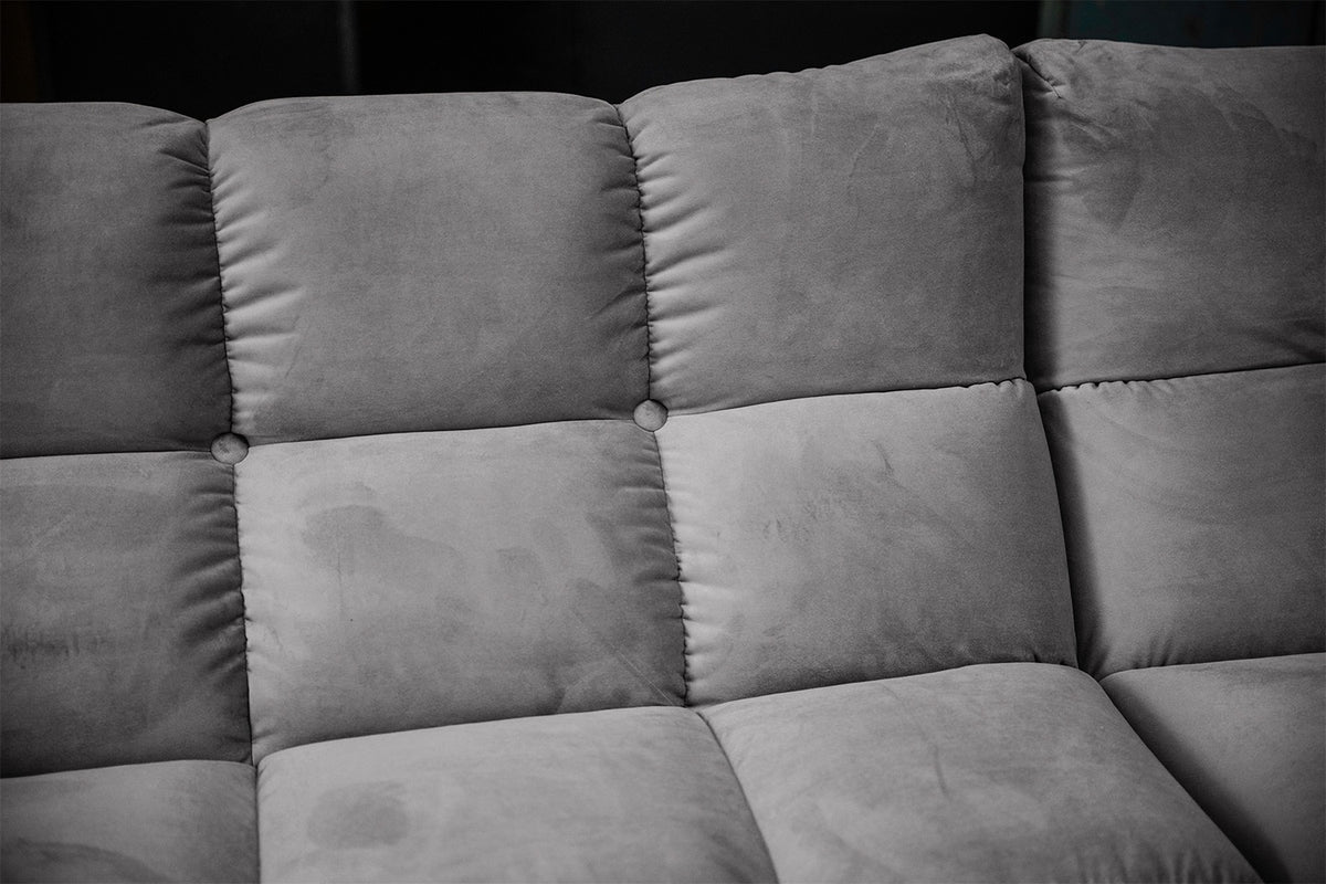 KAWOLA Sitzgruppe VIVIEN Ecksofa Drehsessel Hockerbank Velvet stone